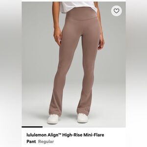 Lululemon Army green high rise mini flare pant
